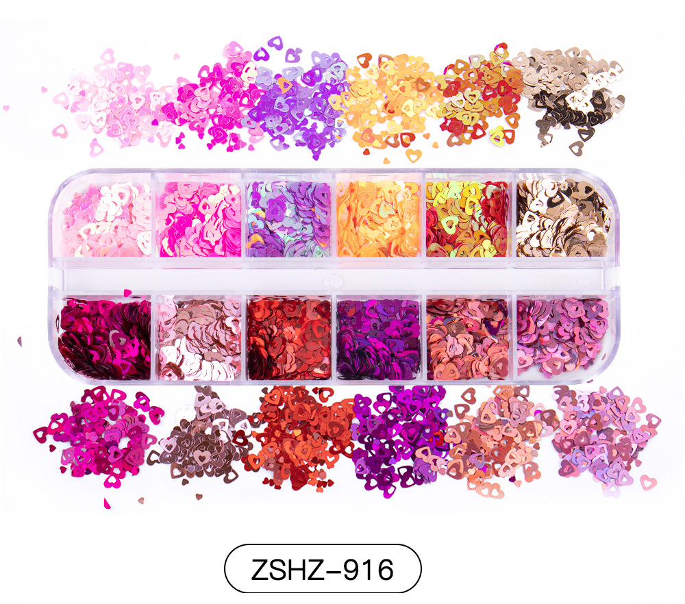 30g Weight Nail Decoration Accessories Nail Supplies See detail page-[15 Books in a Box] Rainbow Horse Keychain Box Quantity Sequin Material Square, Moon, Heart Shape Pattern Simple Style Style Hot 12 Nail Art Too Small Sequins Nail Art Jewelry For Valentine's Day Ultra-Thin Nail Sticker Wholesale 17
