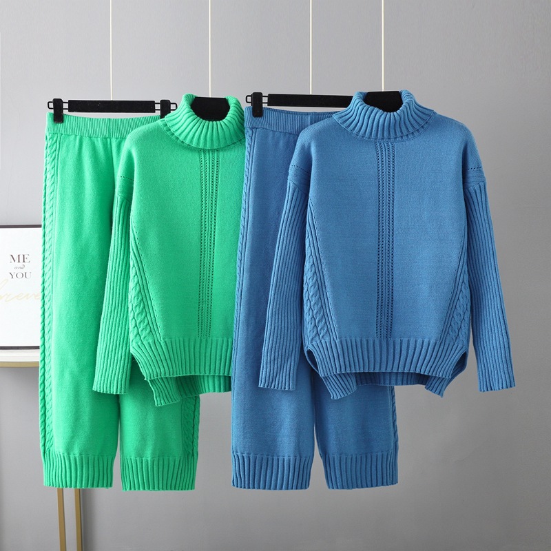 Daily Occasion Daily Women's Simple Style Stripe Solid Color Polyacrylonitrile Fiber Slit Pant Co-ord Set Pants Sets