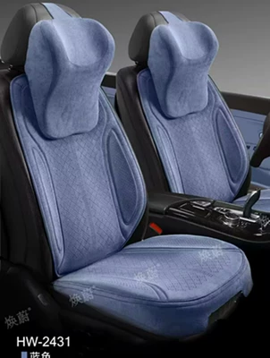 Seat cushion, seat cover | Cotton Filled Saddle Cushion Steam - large-headrest-five-seats-blue