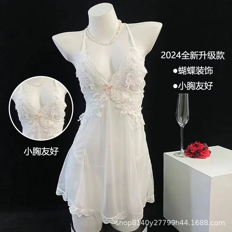 Летняя пижама, топ с чашечками, slip dress, комплект, открытая спина, с вышивкой