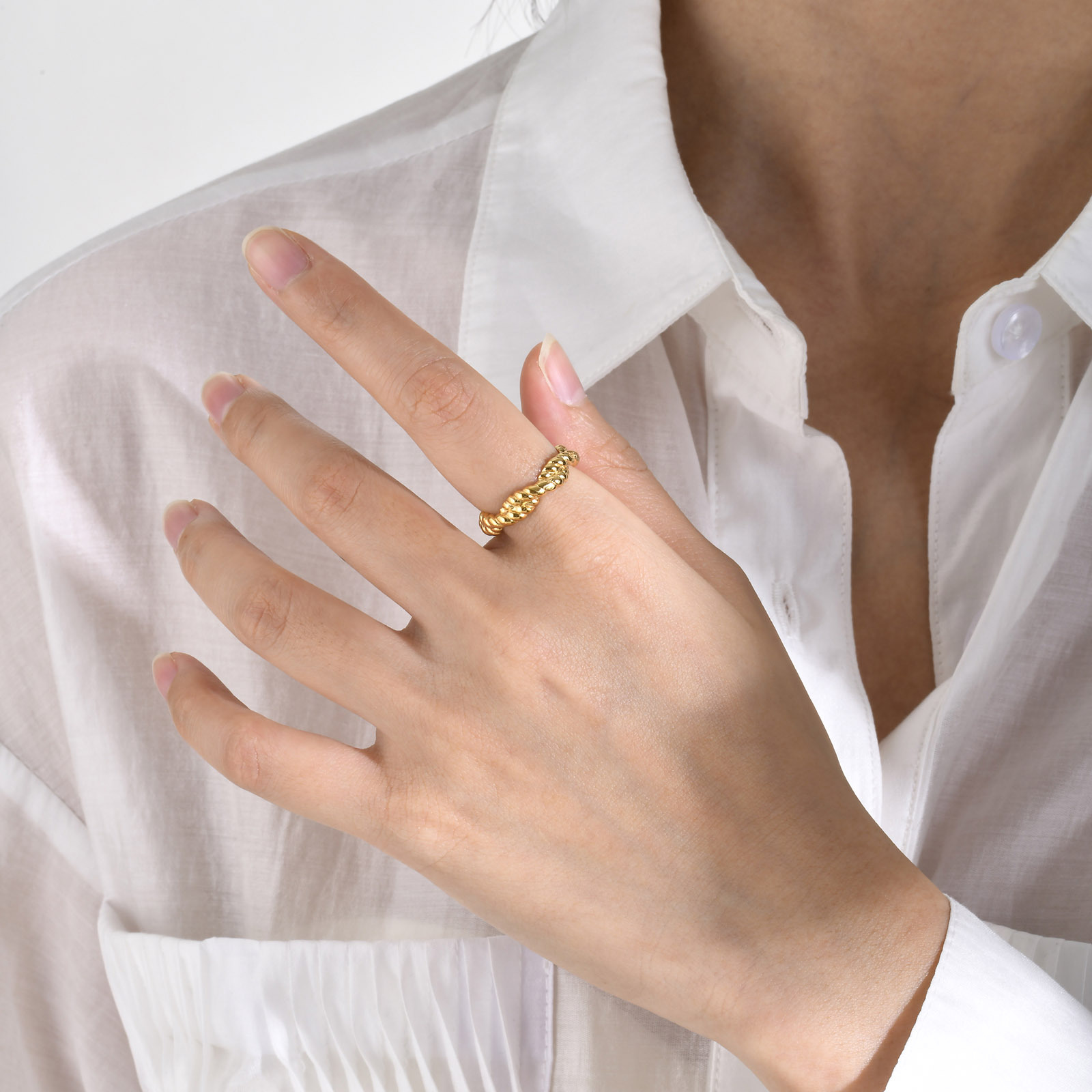 Vintage Style Geometric Titanium Steel Plating Rings