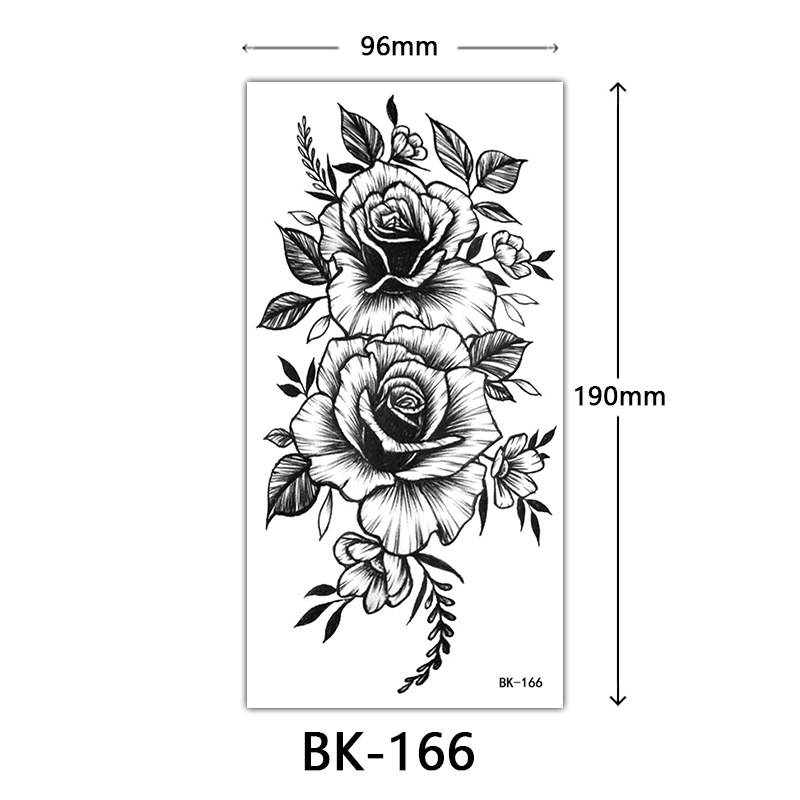 Tatuaje Temporal de Flores Boceto de Papel de Transferencia al Agua, Impresión por Transferencia de Agua, para Cuerpo image 172