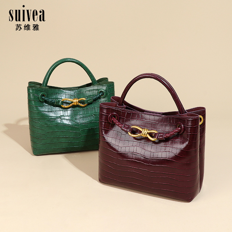 Retro Stone Pattern Handbag Large Capacity Shoulder Bag For Women_voghion.com