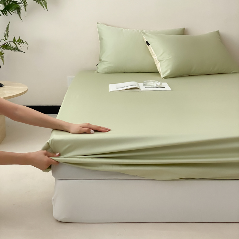 Sábana Ajustable de una Sola Pieza de Algodón de Fibra Larga 100S, Protector de Colchón de Color Sólido de Algodón Puro, Cubrecolchón Ajustable Suave de Cobertura Total.
