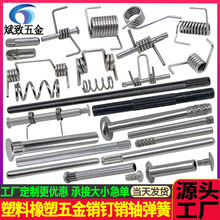 塑料紧固件滚花钢轴 塑料连接件 塑料弹簧插销 翻盖插销 塑胶销轴