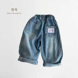 儿童牛仔裤春秋新款2026男童裤子女宝宝宽松老爹裤洋气中小童裤子