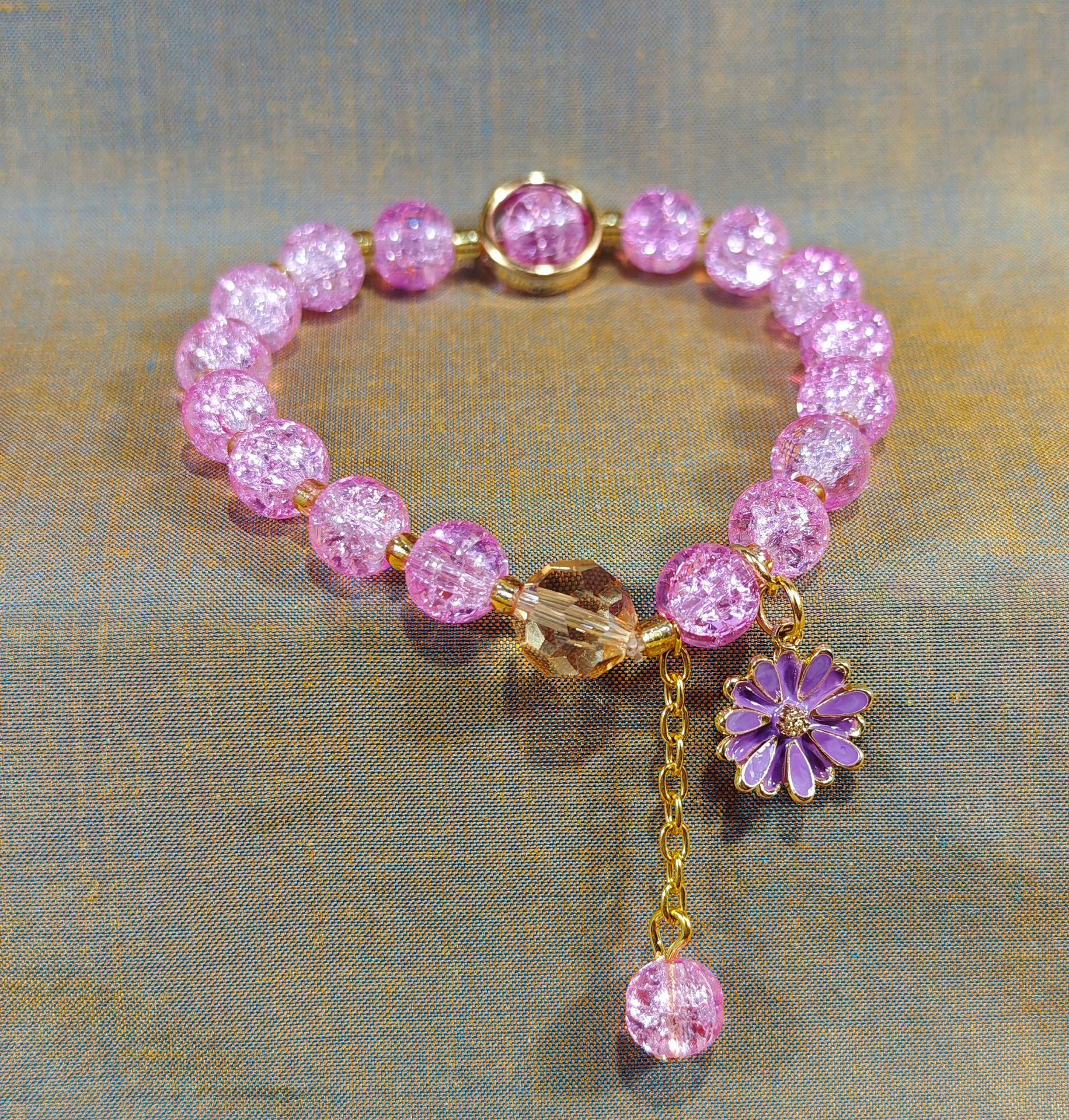 Las celebridades de Internet retro transfronterizas suelen ser todo-fósforo pulsera elástica de estilo ins simple pulsera de moda de lujo ligero, joyería de temperamento