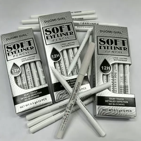 Cross-Border Duomi Girl White Waterproof Plastic Eyeliner Pen, Silky Smooth and Non-Smudging, Long-Lasting
