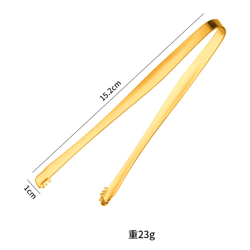 Clip de hielo de acero inoxidable transfronterizo 201 Clip de bloque de hielo antideslizante de red engrosado Clip de café de frutas Clip de azúcar Clip de comida con dientes