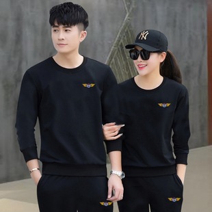 95% Cotton Men's Spring and Autumn Sweatshirt Couple Clothing Casual Fashionable Sports suit Set
