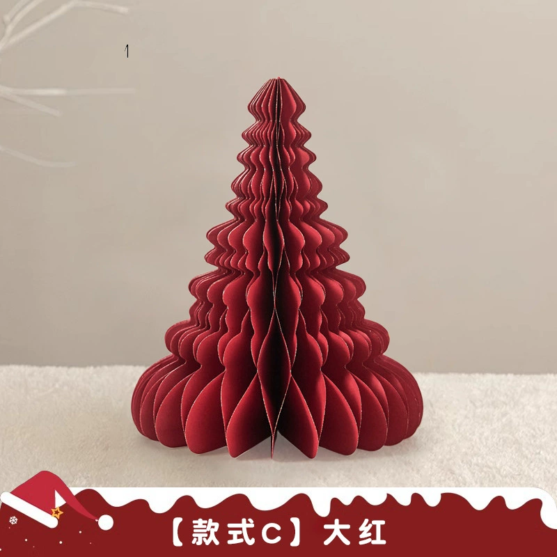 Table Christmas origami decorations, small foldable paper trees, styles A–D, 10–50 cm