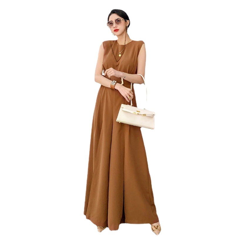 Estilo coreano estilo francés elegante cintura adelgazante pantalones divididos de pierna ancha ropa de mujer transfronteriza 2023 nuevo mono profesional de moda image 1