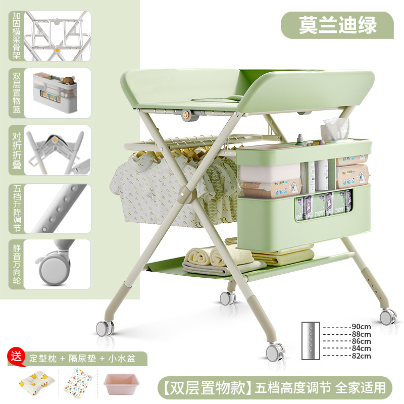 Mesa de cambio de pañales para bebés recién nacidos, mesa de cama de baño de masaje plegable multifuncional image 20