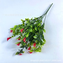 仿真花绿植跨境现货 五头尖叶马蹄莲仿真假花花卉 塑料装饰花批发