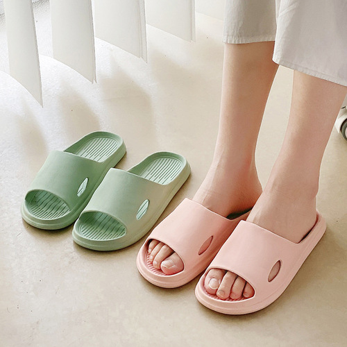 Home slippers for women summer indoor household Korean version couple bathroom bath soft bottom men's slippers non-slip mute