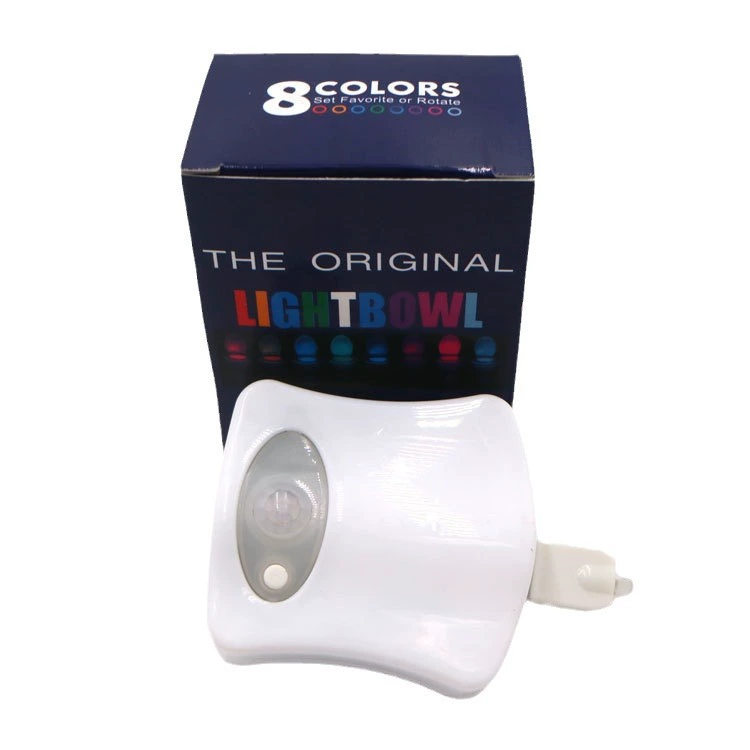 Induction toilet night light, motion sensor LED, 8 or 16 colors, 1 W, adjustable brightness
