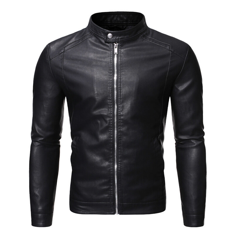 Giacca in pelle da uomo nuova giacca casual da moto autunno e inverno Abbigliamento da uomo_voghion.com