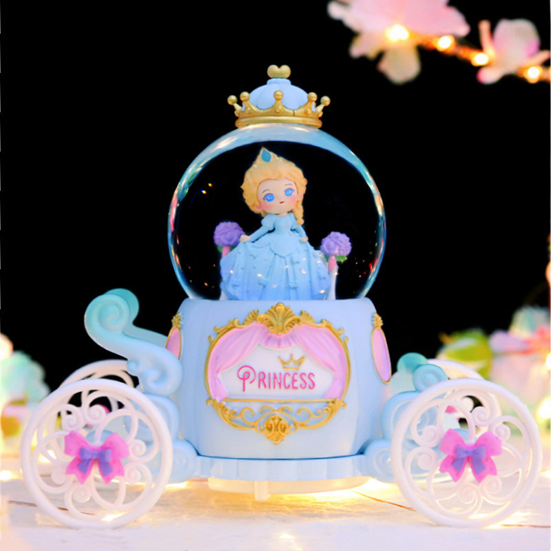 マーメイドプリンセス城クリスタルボールオルゴール回転トロイの木馬オルゴール女の子誕生日プレゼントクリエイティブおもちゃ|undefined
