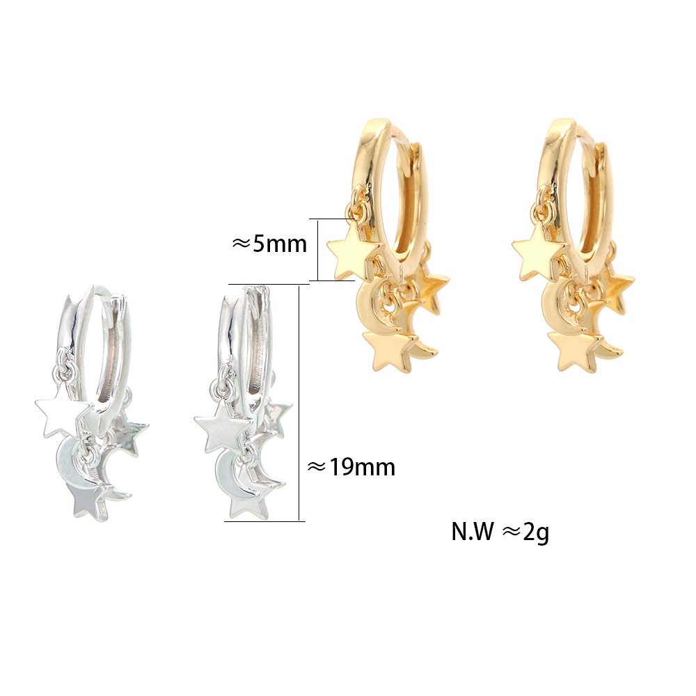 Unisex Gender Plating Design Korea Simple Fashion Personality Star Earrings