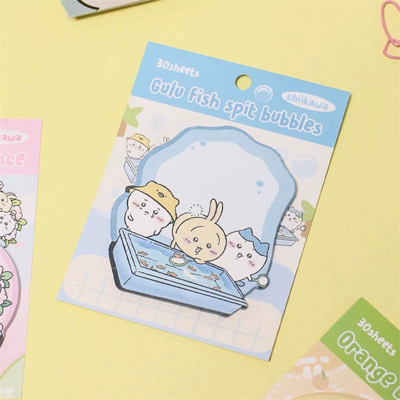 Стикер-блок Jiyakawa Chiikawa, фигурный блокнот для заметок, 8 дизайнов обложки