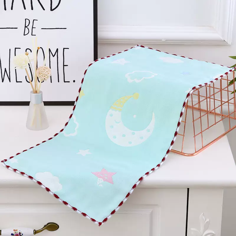 纯棉六层纱布小毛巾婴儿童巾孩子洗脸洗澡全棉柔软加厚吸水不掉毛