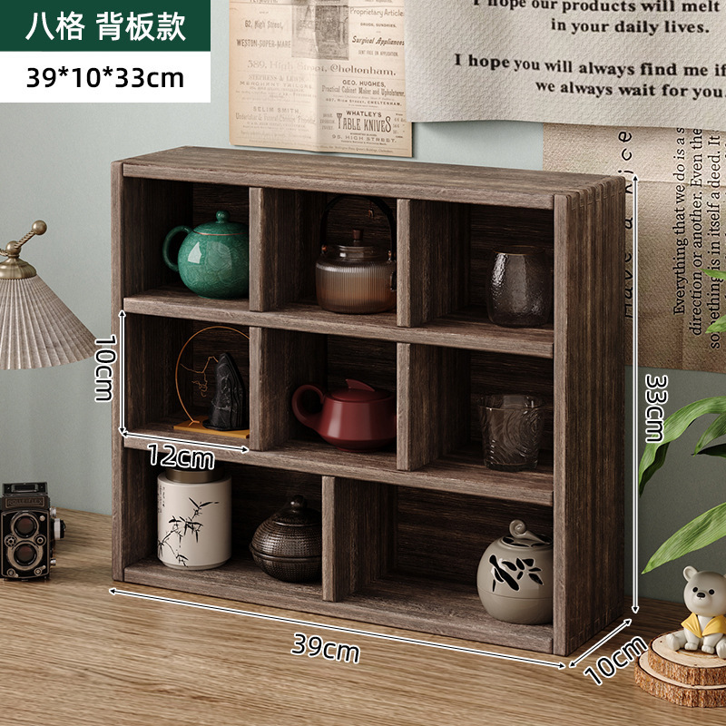 デスクトップ博古架実木中国式コップ収納棚茶杯棚紫砂壺物置棚多宝閣棚|undefined