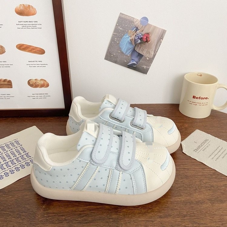 Campus de viento concha cabeza velcro zapatos blancos para mujeres 2026 primavera nuevos zapatos de suela gruesa zapatos de pan zapatos casuales