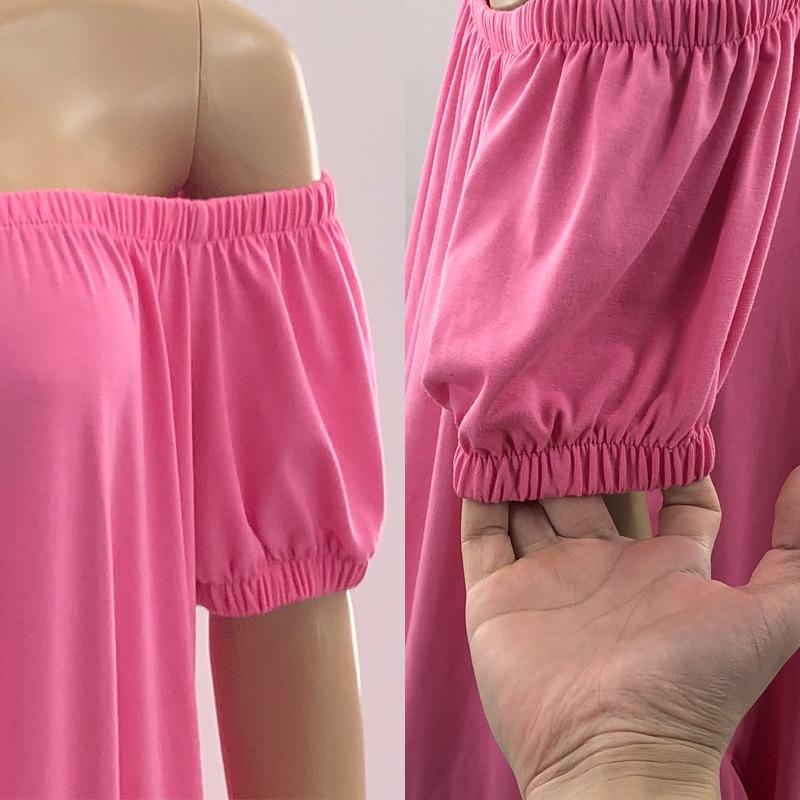 Ropa de mujer europea y americana 2022 nuevo mono color sólido suelto largo mono de manga corta mono de mujer verano
