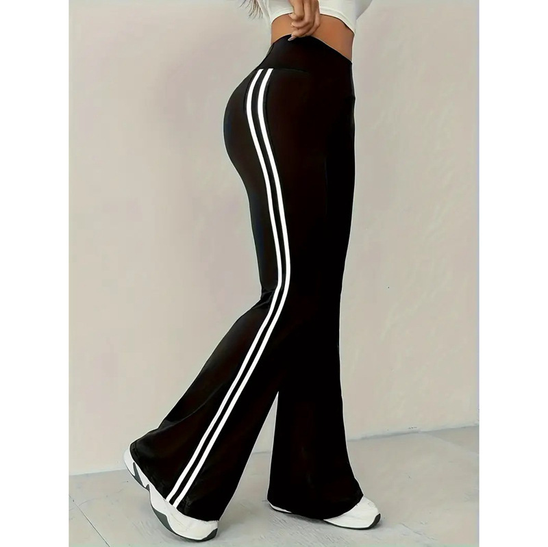 Amazon Bell Bottoms Cross-Border Women's High-Waisted Casual Micro-Flared Trousers Summer New Slimming American Yoga Pants