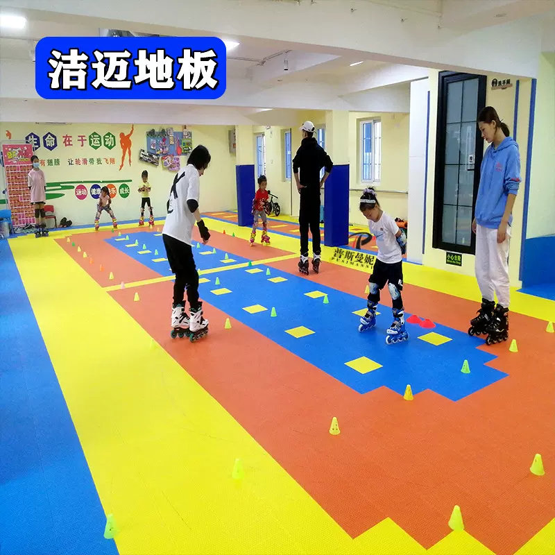 悬浮地板 幼儿园室外操场篮球场悬浮地板小米字格悬浮式拼接地板