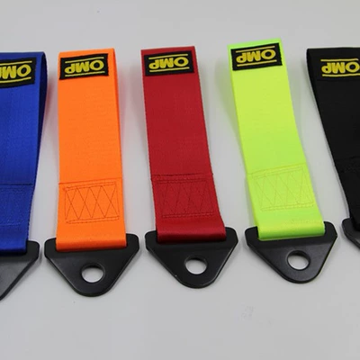 Car modification OMP trailer belt MOMO TRD nylon decorative belt Universal trailer rope front and rear bumper traction belt 2 inches