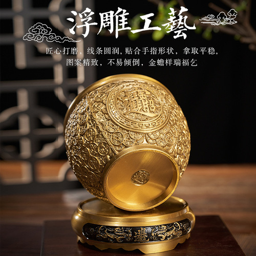 Money cylinder brass rice cylinder cornucopia office brass products treasure cylinder decoration crafts ornaments