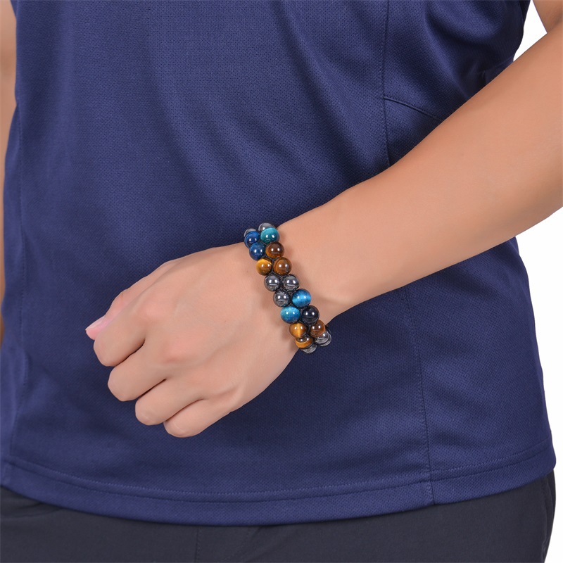 Retro Gradient Color natural stone Knitting Bracelets 1 Piece