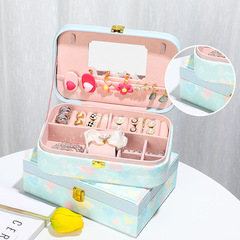 Elegant European-style princess portable multifunctional social media trendsetter large capacity earring stud necklace accessory storage box