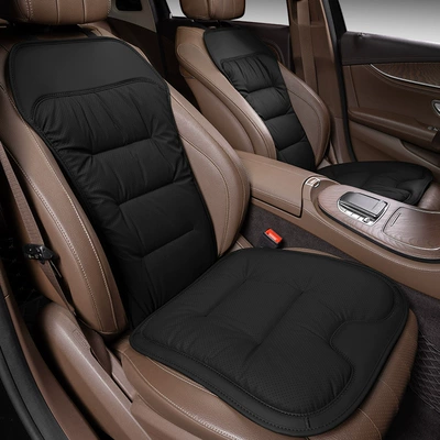 full car seven-piece set — Seat cushion, seat cover - single-backrest-classic-blackbreathable-nappa-leather