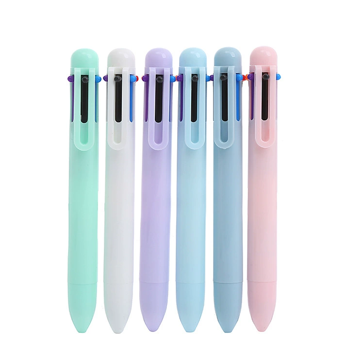 Creative brand multicoloured ballpoint pen for students, 6 colors