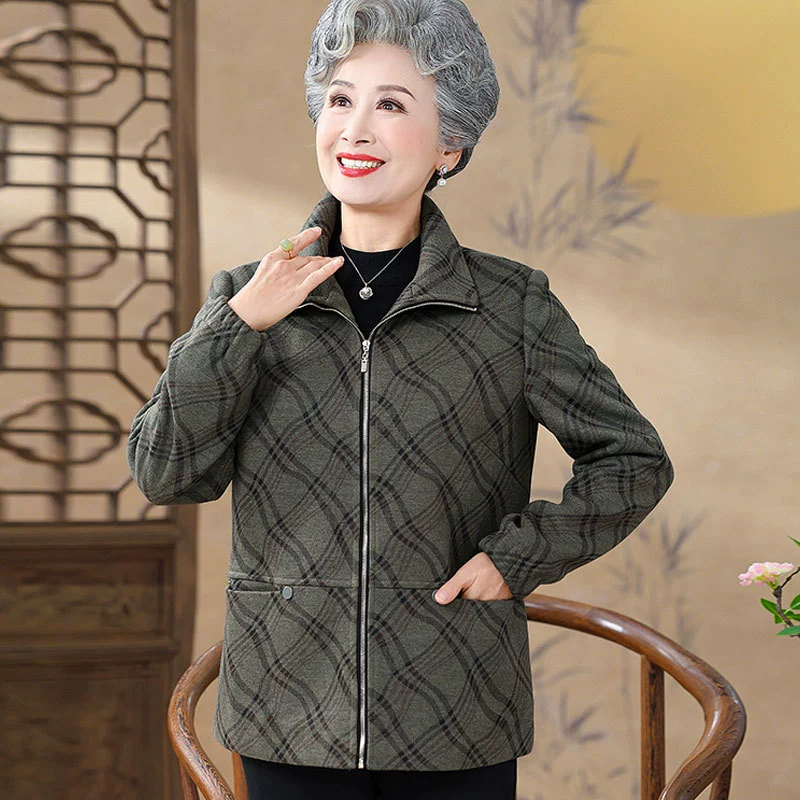 2024 осеннее платье новая мама куртка топ 60 лет 70 пожилая бабушка свободное пальто дикий кардиган для женщин