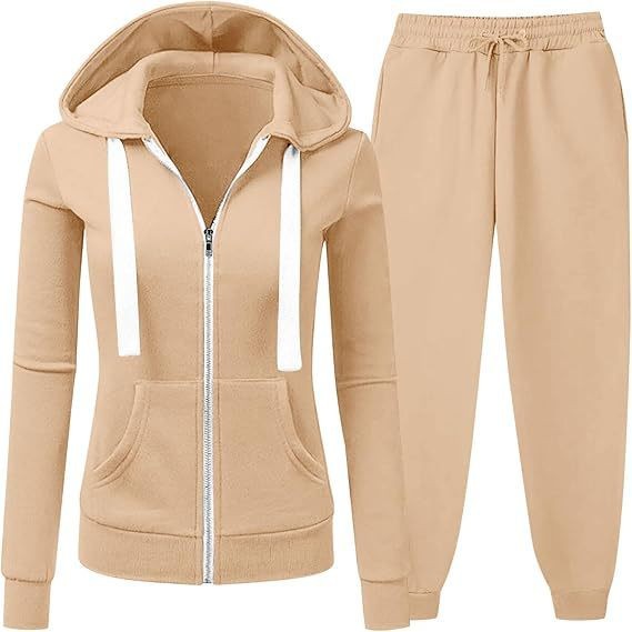 Women's Clothing Women's Solid Color Hoodie & Jogger Set – Casual Knit Sweatsuit (S-XXL, 10 Colors)​_voghion.com