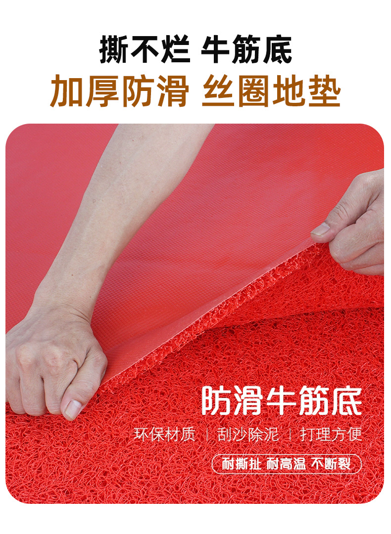 Tear-Resistant Cow Tendon Bottom Silk Loop Commercial Welcome Large Size Non-Slip Foot Mats Car Floor Mats Cuttable Carpet Door Mats