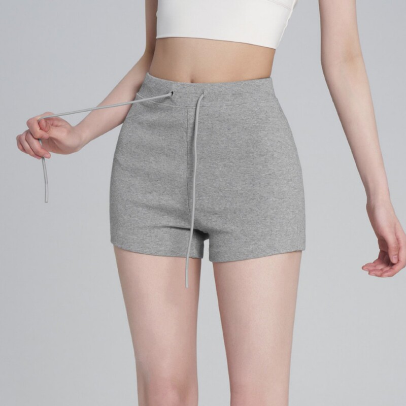 Women's tight-fitting quick-dry yoga shorts for summer outdoor running, high-waisted drawstring cycling fitness shorts Women's tight-fitting quick-dry yoga shorts for summer outdoor running, high-waisted drawstring cycling fitness shorts