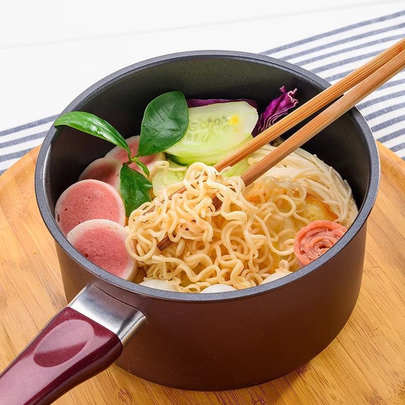 Dormitorio olla de fideos instantáneos para una persona, olla antiadherente de piedra médica, olla de suplemento alimenticio para bebés, olla de leche caliente, olla de fideos multifunción para el hogar