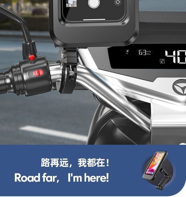 バイク用スマホホルダー 防水防振対応 の車載スマホスタンド 詳細画像