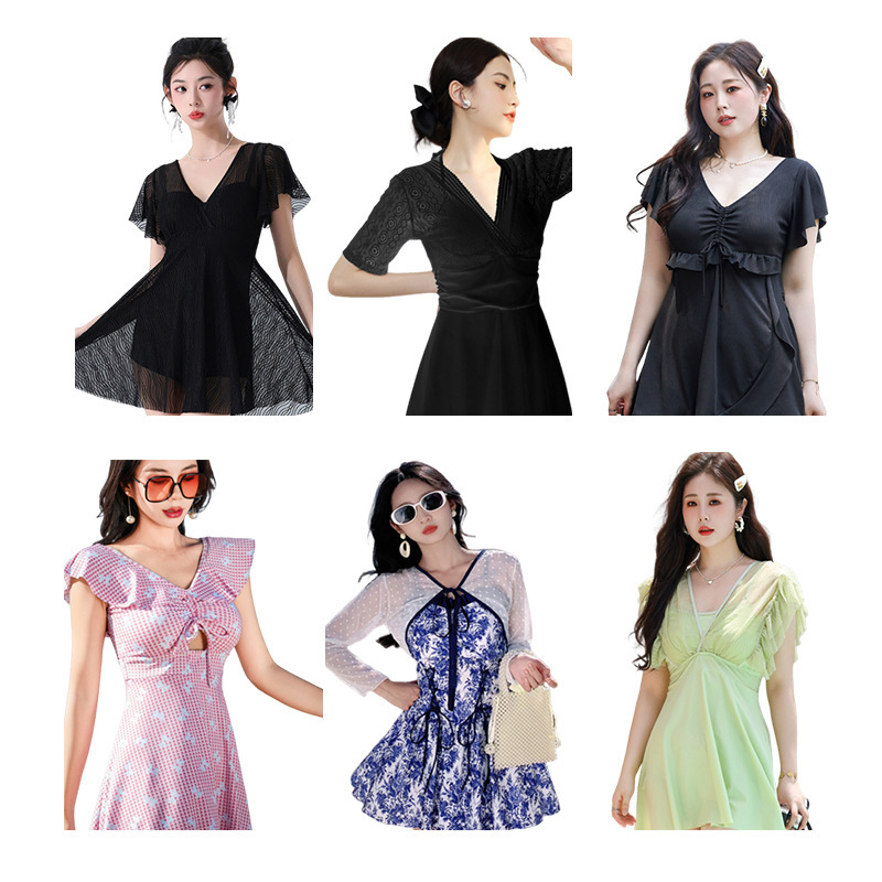 Specialized in Selling Fairy-Like Swimsuits: Summer One-Piece, Conservative, Slimming, Tummy-Covering, Lace, Korean Style, Sexy, Hot Spring, Fashionable Swimwear