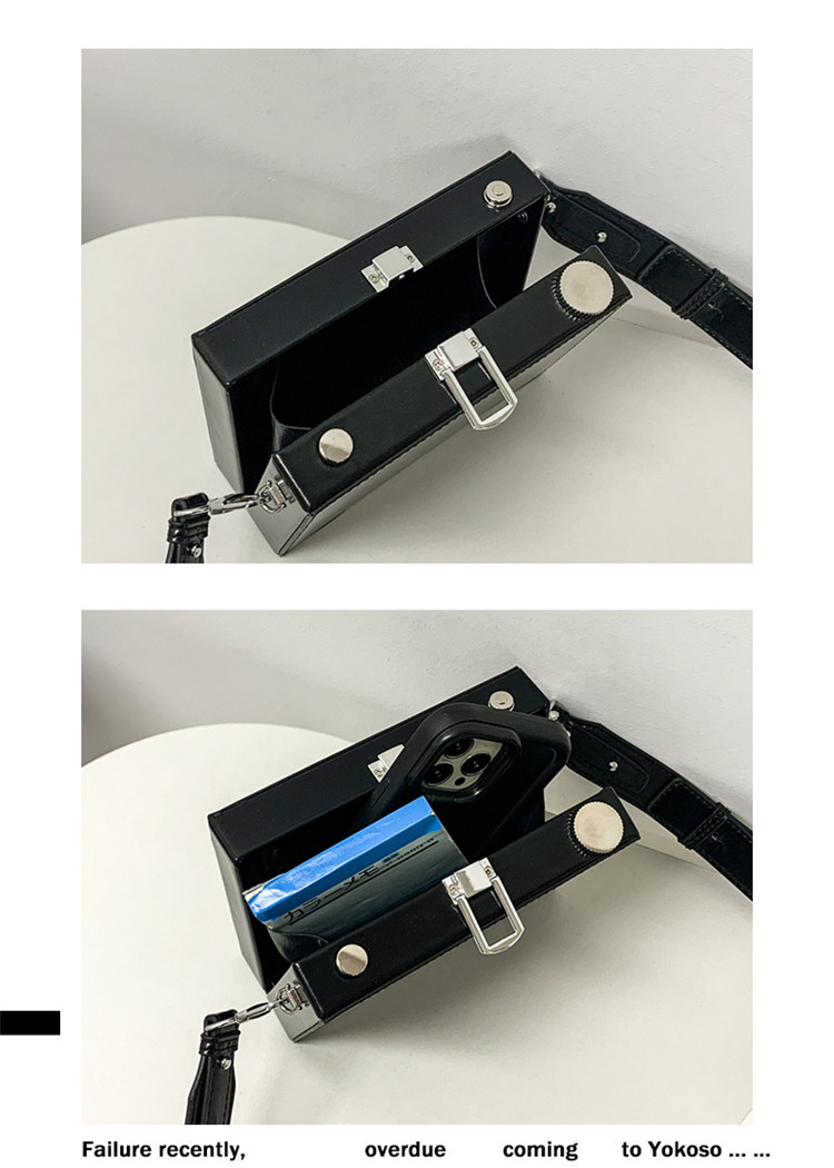 Unisex Klein Pu-Leder Kamera Strassenmode Quadrat Sperren Kamera Tasche display picture 3