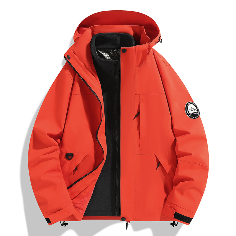 骆驼同款厂家直销外套情侣冲锋衣男三合一两件套女防风透气登山服