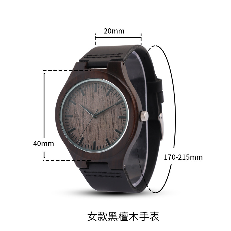 Exportación de relojes de madera para hombre, relojes de cuarzo decorativos impermeables de alta gama, relojes de cuero de moda al por mayor populares transfronterizos