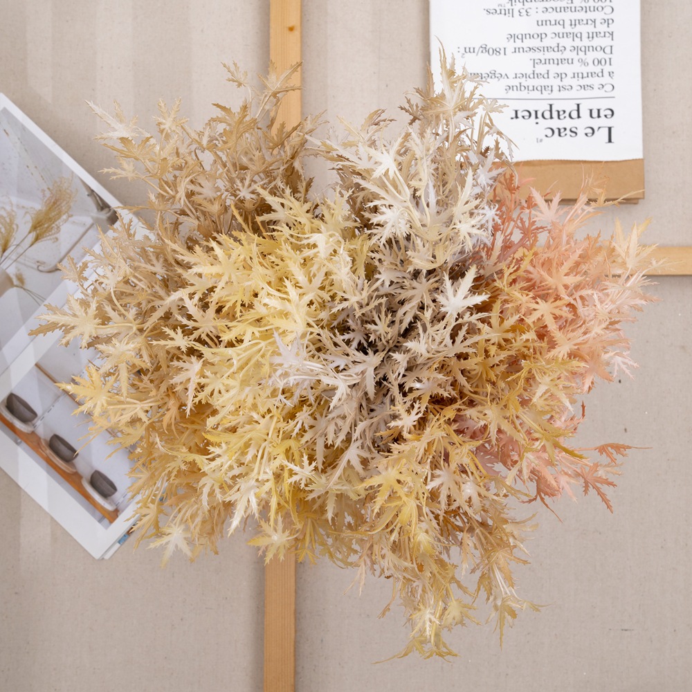 花寺6頭鳳尾草INS風仿真花廠家家居裝飾跨境婚慶批發假花MW53003