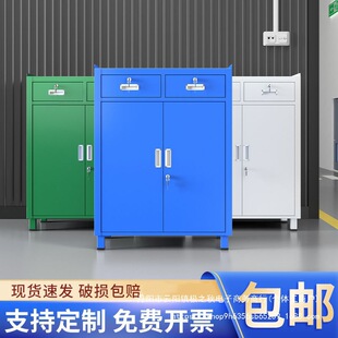 Tool Cabinet Heavy-Duty Multi-Layer Double-Door Workshop Auto Repair Hardware Parts Cabinet Storage Anti-Theft Mobile Tool Box with Lock