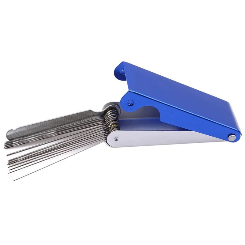 Синяя Серебряная гитарная Подушка пианино Подушка паз полировка файл резак сопло Внешняя торговля алюминиевый ящик игла