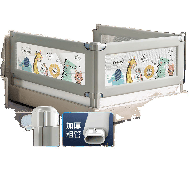 Cerca de cama sin perforación cerca de protección contra caídas para niños barrera de cama para bebés barrera de cama para cama de bebé combinación de tres caras